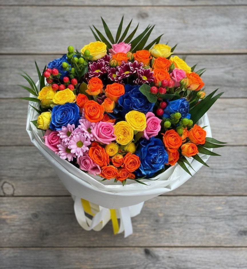 Букет цветов из: Розы и Хризантемы в Сергиевск