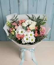 Букет цветов из:  Розы, Лизиантусы и Хризантемы #REPLACE_PRED# Сергиевск