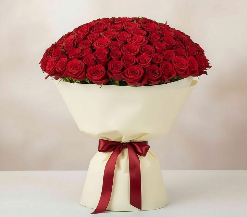 Букет 101 Красная роза Милано в Сергиевск