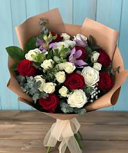 Букет цветов из:  Розы и Альстромерии #REPLACE_PRED# Сергиевск