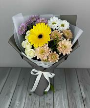 Букет цветов из:  Розы, Герберы и Хризантемы в Сергиевск