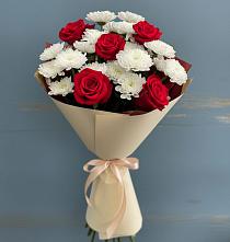 Букет цветов из:  Розы и Хризантемы #REPLACE_PRED# Сергиевск