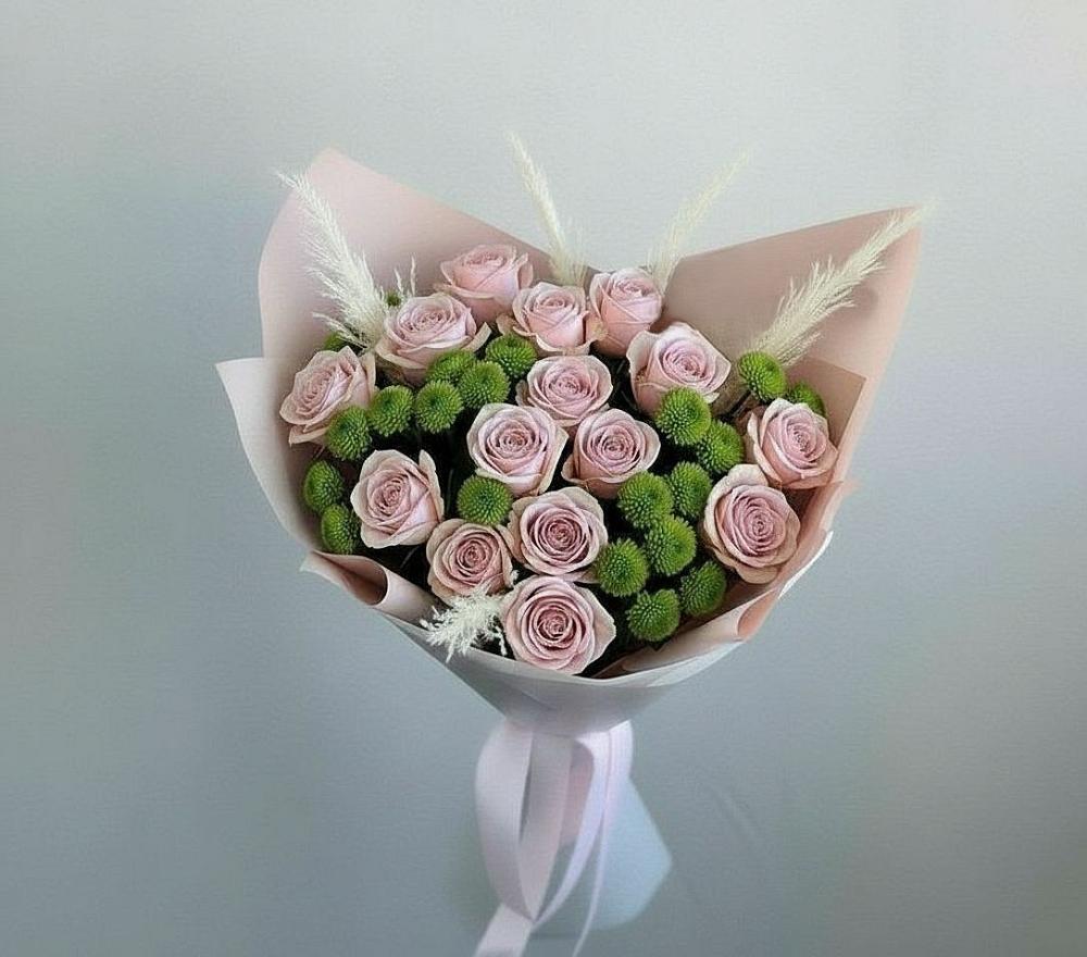 Букет цветов из: Розы и Хризантемы в Сергиевск