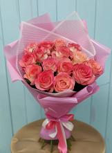 Букет 15 Розовых роз Равель в Сергиевск